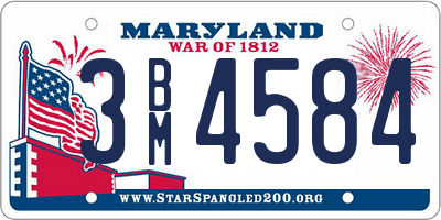 MD license plate 3BM4584