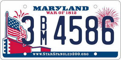 MD license plate 3BM4586