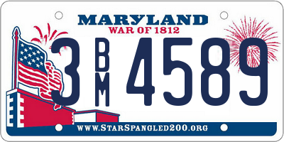 MD license plate 3BM4589