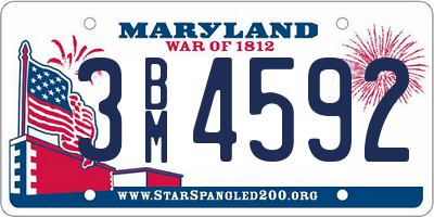 MD license plate 3BM4592