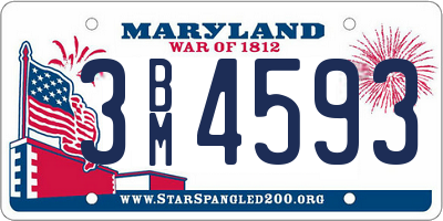 MD license plate 3BM4593