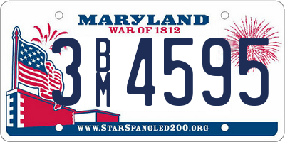 MD license plate 3BM4595