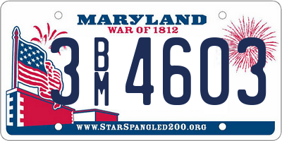 MD license plate 3BM4603