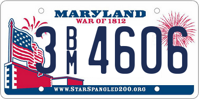 MD license plate 3BM4606