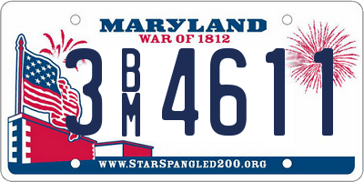 MD license plate 3BM4611