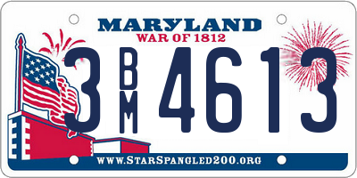 MD license plate 3BM4613