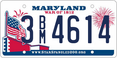 MD license plate 3BM4614
