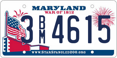 MD license plate 3BM4615