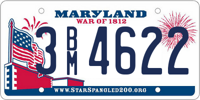 MD license plate 3BM4622