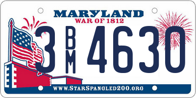 MD license plate 3BM4630