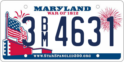 MD license plate 3BM4631