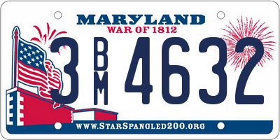 MD license plate 3BM4632