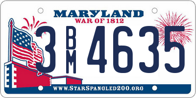 MD license plate 3BM4635