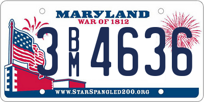 MD license plate 3BM4636