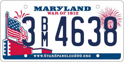 MD license plate 3BM4638