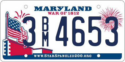 MD license plate 3BM4653