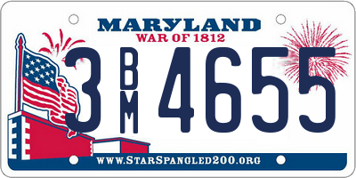 MD license plate 3BM4655