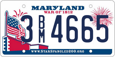 MD license plate 3BM4665