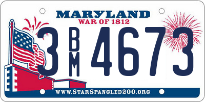 MD license plate 3BM4673