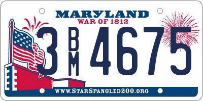 MD license plate 3BM4675