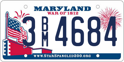 MD license plate 3BM4684