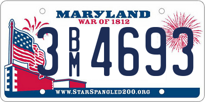 MD license plate 3BM4693
