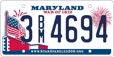 MD license plate 3BM4694