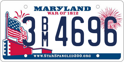 MD license plate 3BM4696