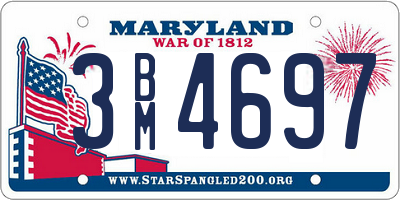 MD license plate 3BM4697