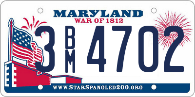 MD license plate 3BM4702