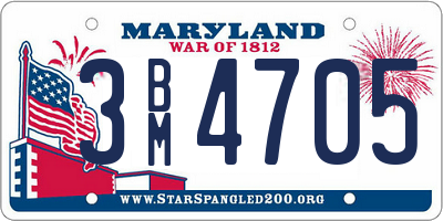 MD license plate 3BM4705