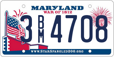 MD license plate 3BM4708