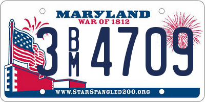MD license plate 3BM4709