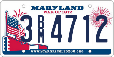 MD license plate 3BM4712