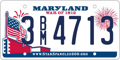 MD license plate 3BM4713