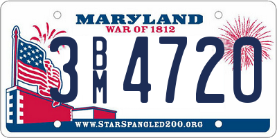 MD license plate 3BM4720
