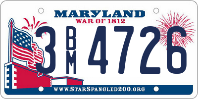 MD license plate 3BM4726