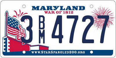 MD license plate 3BM4727