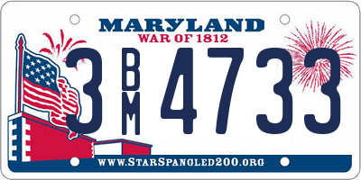 MD license plate 3BM4733