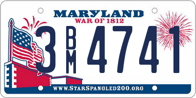 MD license plate 3BM4741