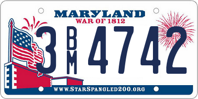 MD license plate 3BM4742