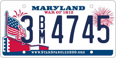MD license plate 3BM4745