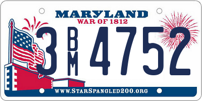 MD license plate 3BM4752