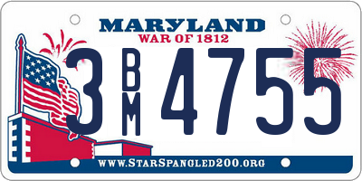 MD license plate 3BM4755