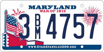 MD license plate 3BM4757
