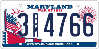 MD license plate 3BM4766