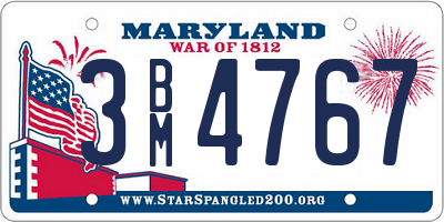 MD license plate 3BM4767