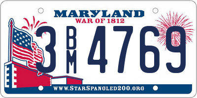 MD license plate 3BM4769