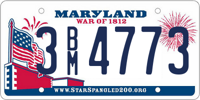 MD license plate 3BM4773