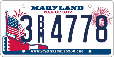MD license plate 3BM4778